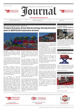Presezzi Extrusion Group Journal November 2016